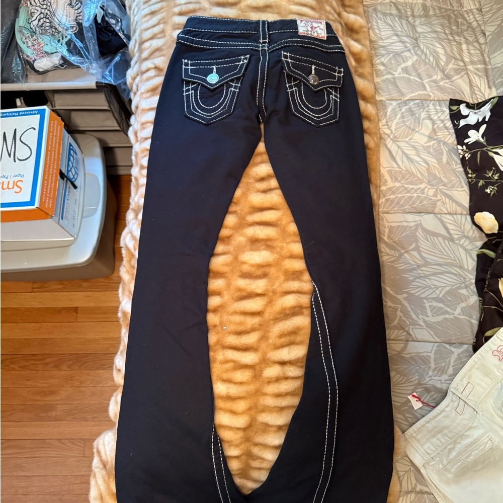 Vintage RARE True Religion Black Faux Jeans with Signature Stitching